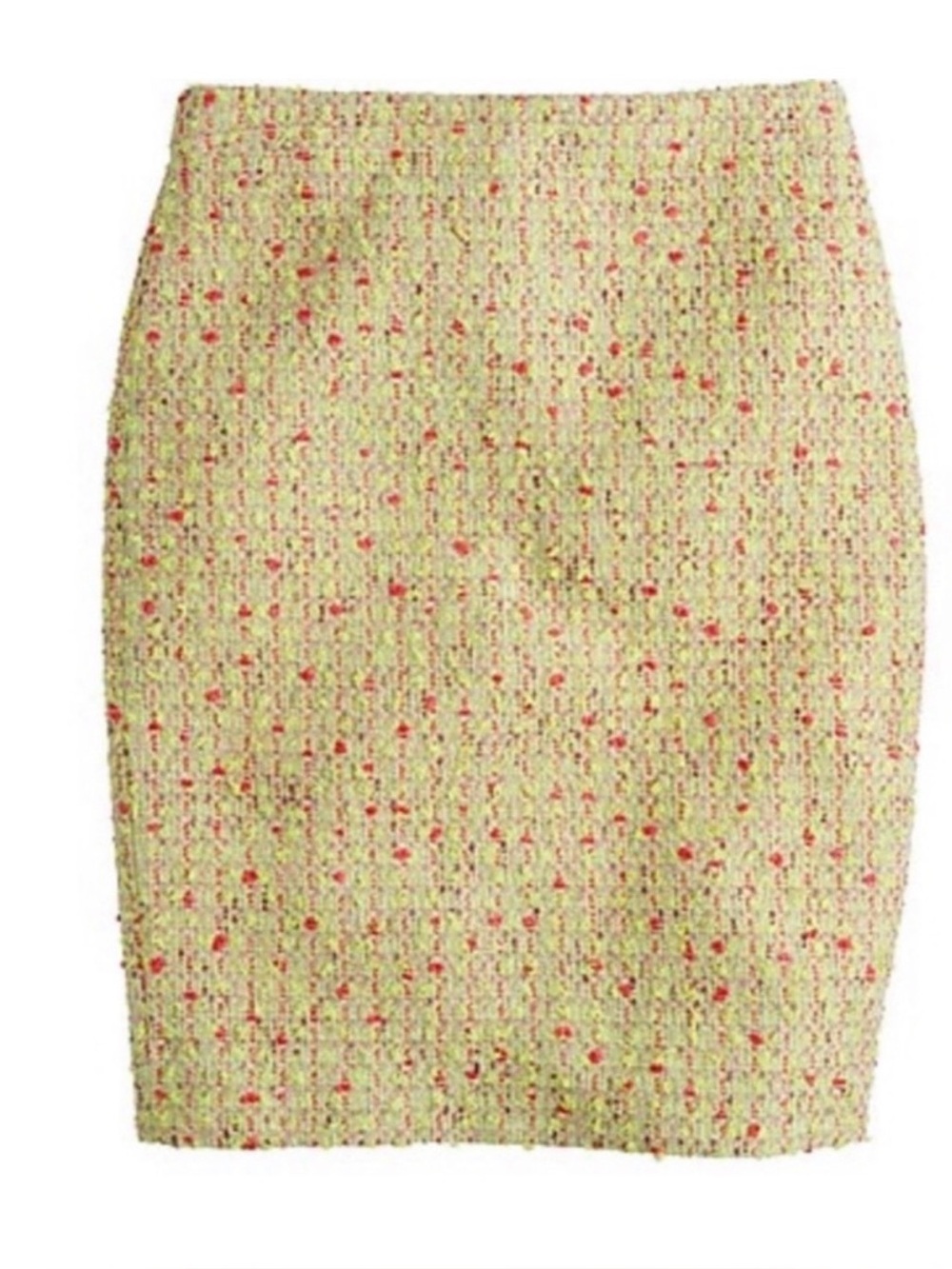 NWT$138 J. Crew Neon Tweed Yellow/Pink No. 2 Pencil Skirt, Size 6